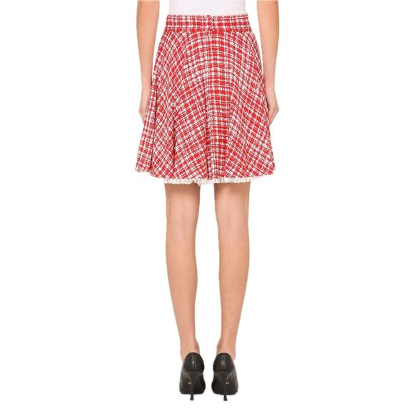 NWT Dolce & Gabbana Red White Tweed Circle Mini Skirt IT 42 US M - Picture 6 of 12